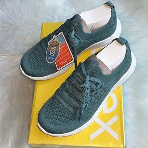 🆕 Aetrex Carly Arch Support Sneaker Teal Running Shoe Women’s Size 6-6.5